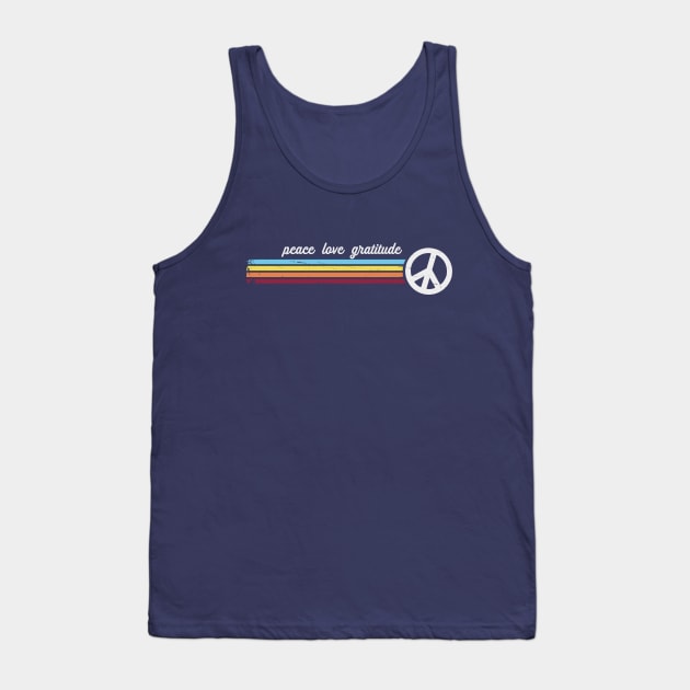 Peace Love Gratitude Tank Top by Jitterfly